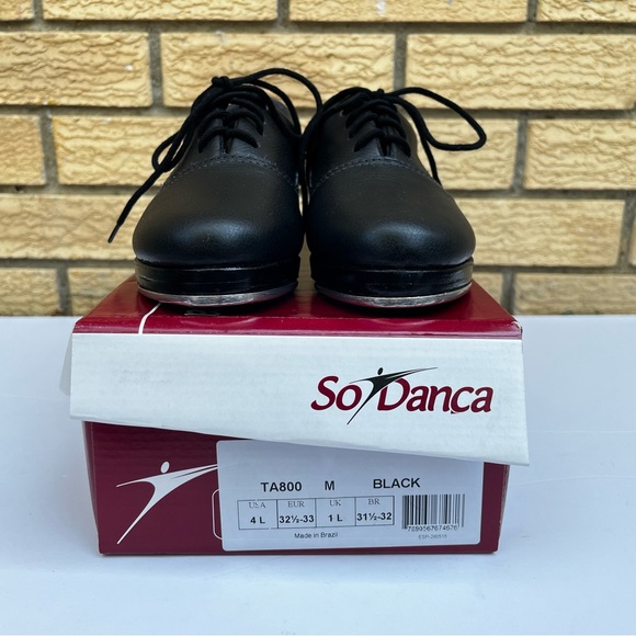 So Danca TA800 Tayla Black Leather Professional Tap Shoes Ladies 4 Fit Child 2 - Picture 2 of 12